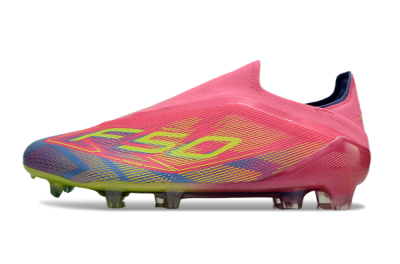 Men's Adidas F50 Elite Laceless FG Firm Ground Low-Tops Football Boots - Red/Yellow/Blue