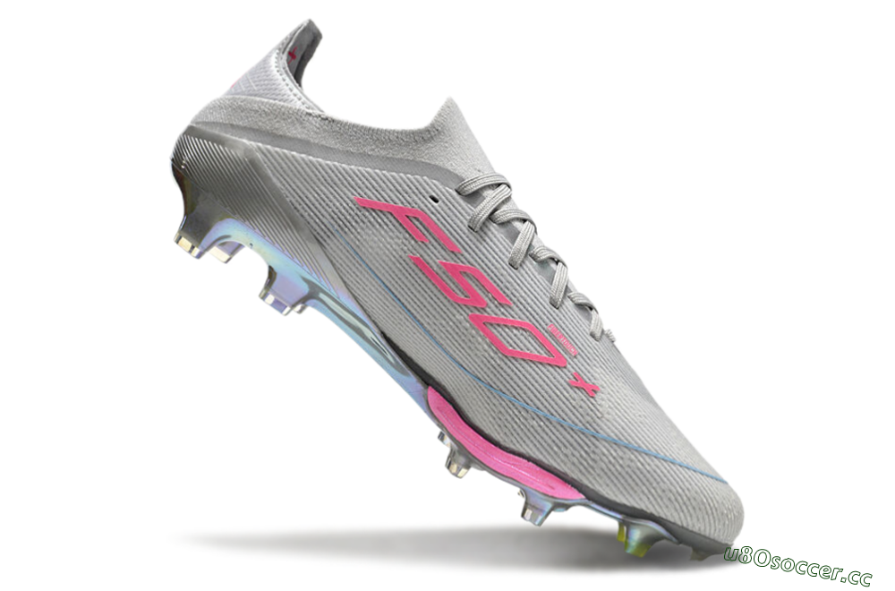 Men's Adidas F50+ Lightstrike Elite FG Firm Ground Low-Tops Football Boots - Grey/Pink/Yellow 4