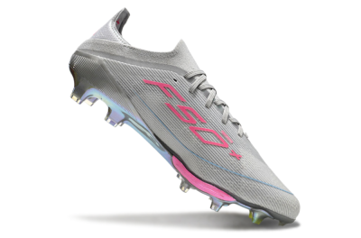 Men's Adidas F50+ Lightstrike Elite FG Firm Ground Low-Tops Football Boots - Grey/Pink/Yellow