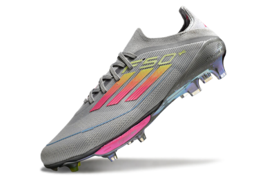Men's Adidas F50+ Lightstrike Elite FG Firm Ground Low-Tops Football Boots - Grey/Pink/Yellow