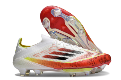 Men's Adidas F50+ Lightstrike Elite FG Firm Ground Low-Tops Football Boots - Red/White/Yellow