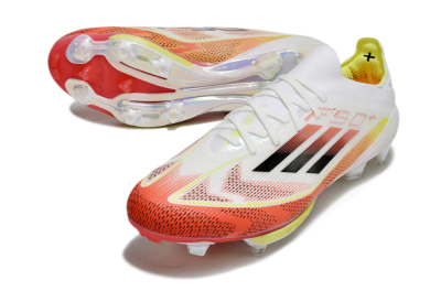 Men's Adidas F50+ Lightstrike Elite FG Firm Ground Low-Tops Football Boots - Red/White/Yellow