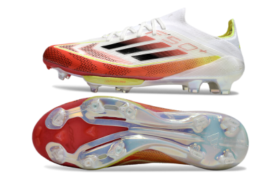 Men's Adidas F50+ Lightstrike Elite FG Firm Ground Low-Tops Football Boots - Red/White/Yellow