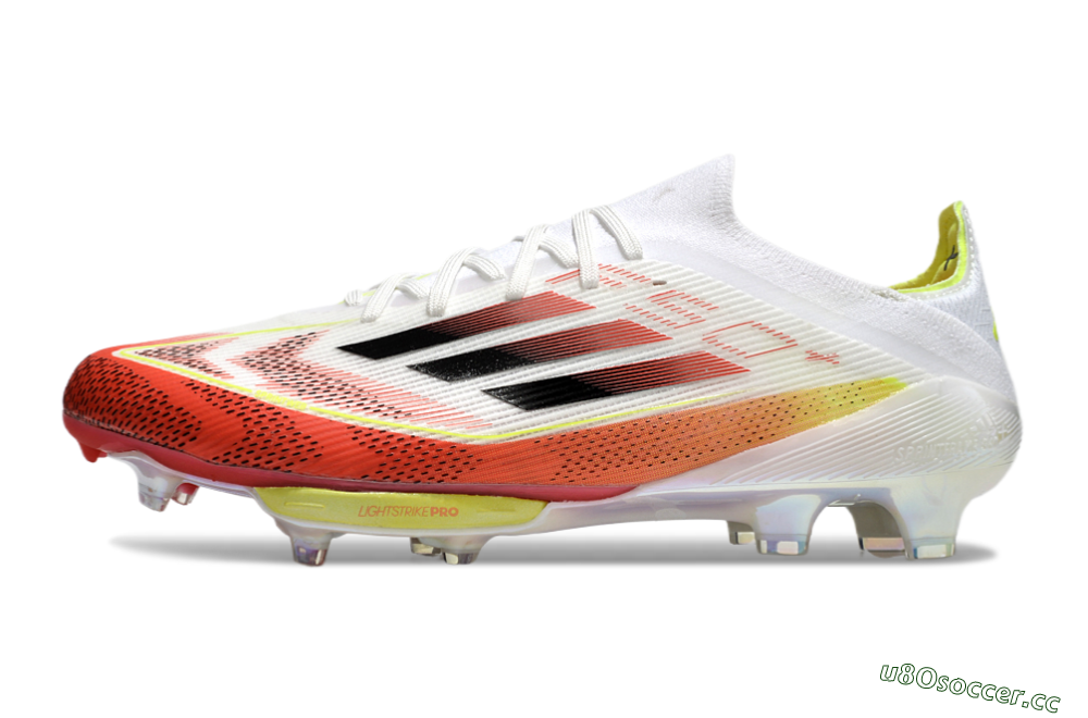 Men's Adidas F50+ Lightstrike Elite FG Firm Ground Low-Tops Football Boots - Red/White/Yellow 0