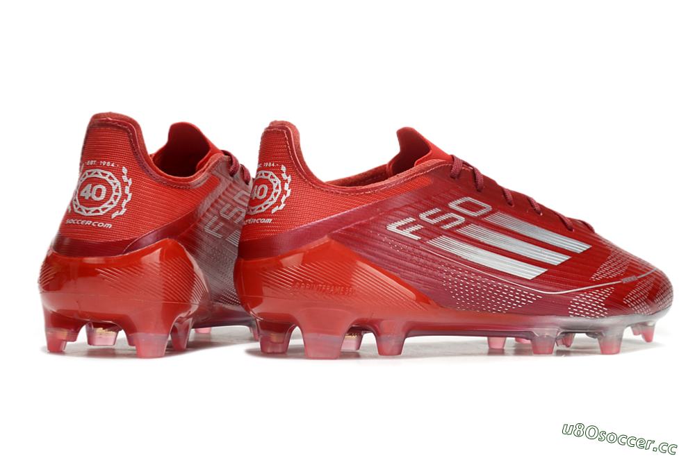 Men's Adidas F50 Elite FG Firm Ground Low-Tops Football Boots - Red/Silver/White 6