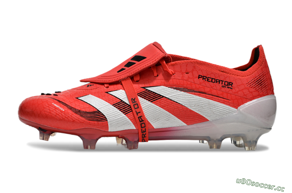Unisex Adidas Predator Elite Foldover Tongue 2025 Pure Victory FG Firm Ground Low-Tops Football Boots - Lucid Red/White/Black 4