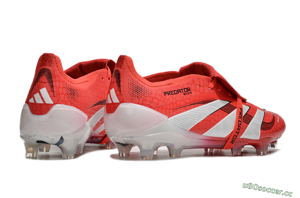 Unisex Adidas Predator Elite Foldover Tongue 2025 Pure Victory FG Firm Ground Low-Tops Football Boots - Lucid Red/White/Black 1
