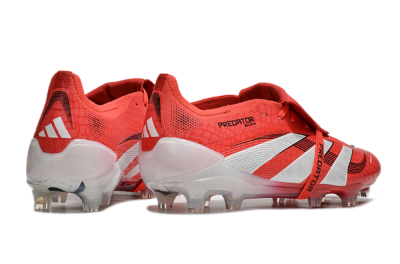 Unisex Adidas Predator Elite Foldover Tongue 2025 Pure Victory FG Firm Ground Low-Tops Football Boots - Lucid Red/White/Black