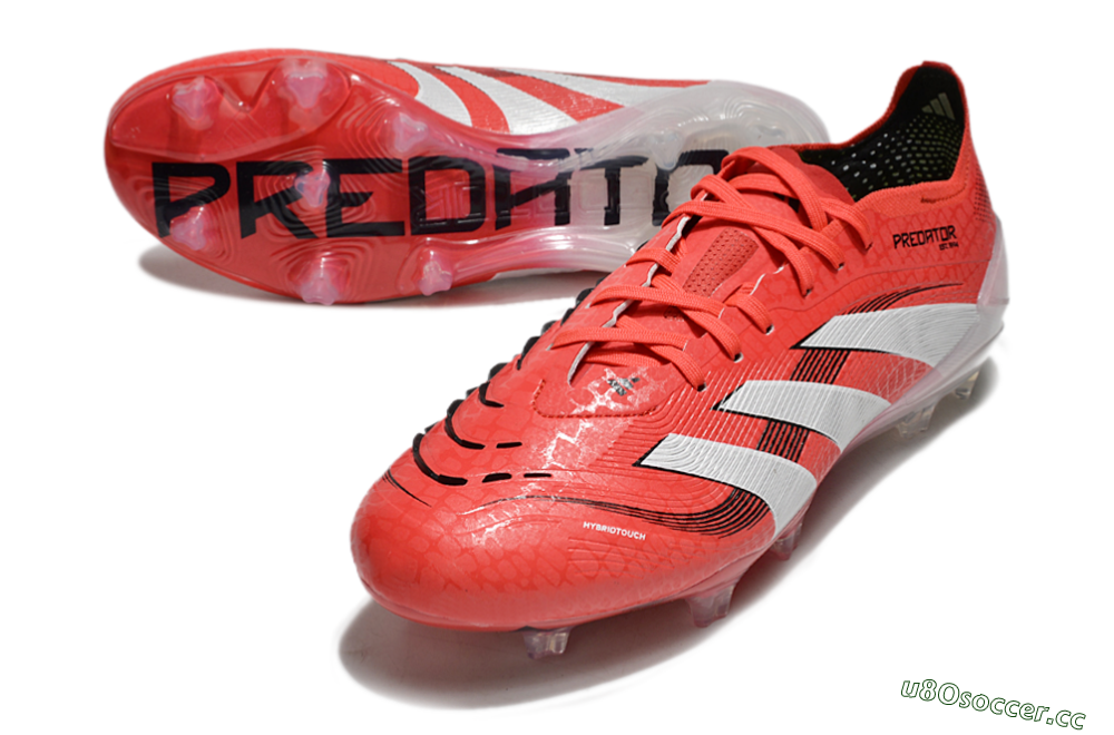 Unisex Adidas Predator Elite 2025 Pure Victory FG Firm Ground Low-Tops Football Boots - Lucid Red/White/Black 3