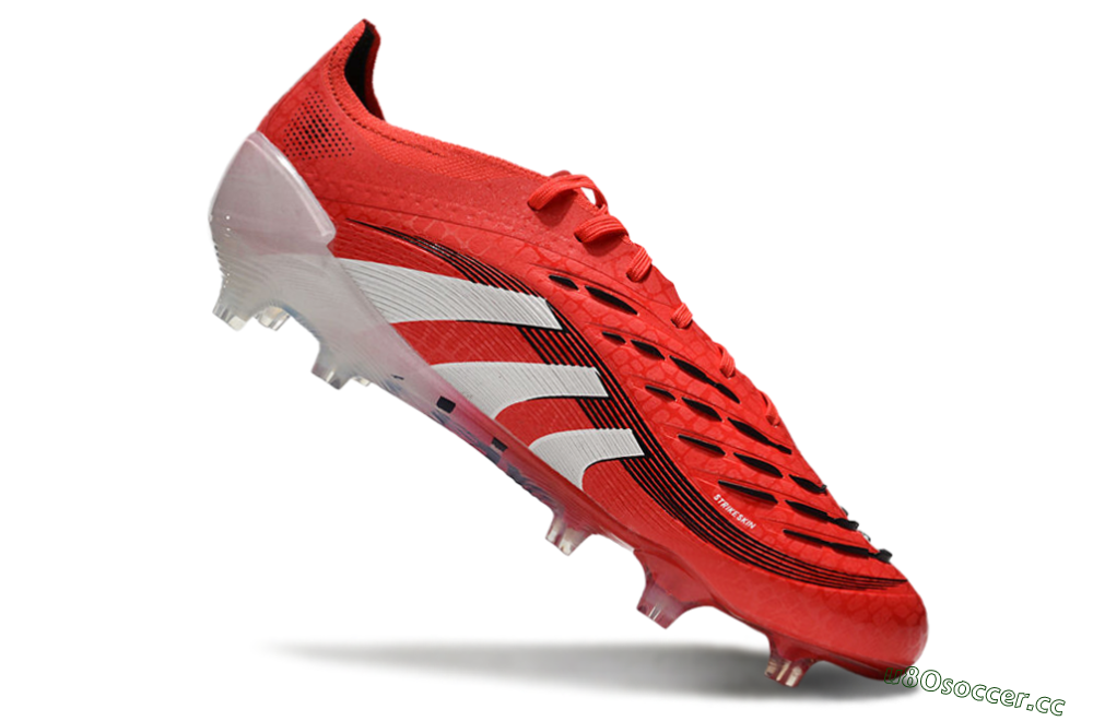 Unisex Adidas Predator Elite 2025 Pure Victory FG Firm Ground Low-Tops Football Boots - Lucid Red/White/Black 4