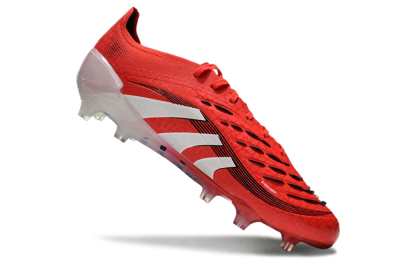 Unisex Adidas Predator Elite 2025 Pure Victory FG Firm Ground Low-Tops Football Boots - Lucid Red/White/Black