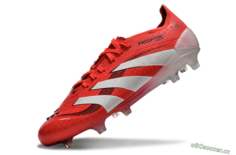 Unisex Adidas Predator Elite 2025 Pure Victory FG Firm Ground Low-Tops Football Boots - Lucid Red/White/Black 5