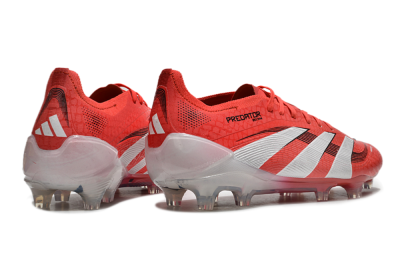 Unisex Adidas Predator Elite 2025 Pure Victory FG Firm Ground Low-Tops Football Boots - Lucid Red/White/Black