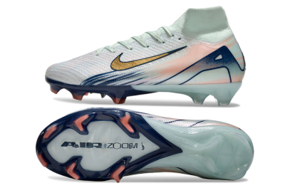 Unisex Nike Air Zoom Mercurial Superfly 10 Elite FG Firm Ground High-Tops Football Boots - White/Pink/Blue