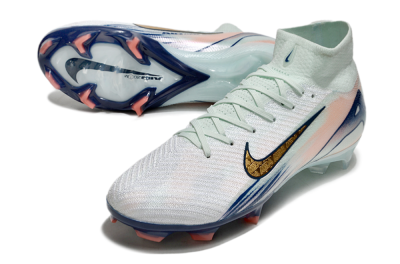 Unisex Nike Air Zoom Mercurial Superfly 10 Elite FG Firm Ground High-Tops Football Boots - White/Pink/Blue