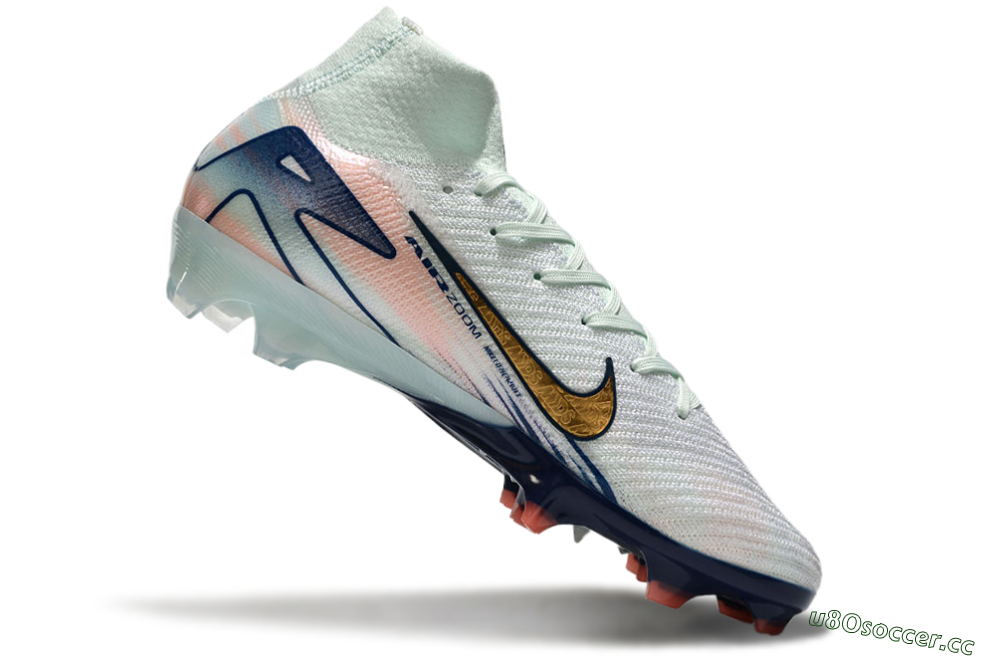 Unisex Nike Air Zoom Mercurial Superfly 10 Elite FG Firm Ground High-Tops Football Boots - White/Pink/Blue 4