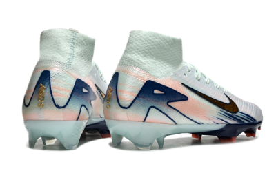 Unisex Nike Air Zoom Mercurial Superfly 10 Elite FG Firm Ground High-Tops Football Boots - White/Pink/Blue
