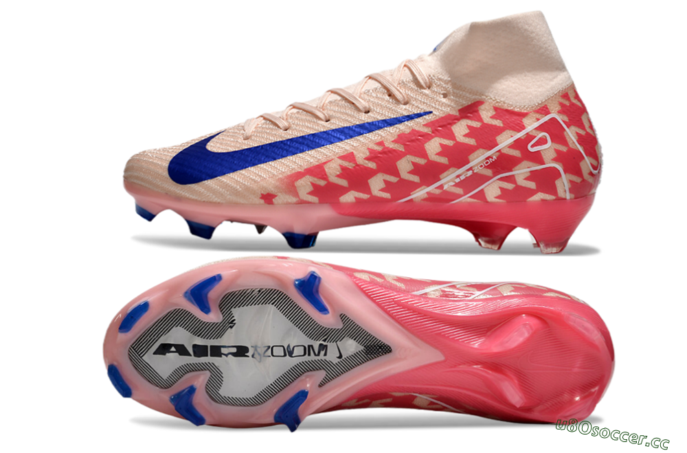 Unisex Nike Air Zoom Mercurial Superfly 10 Elite FG Firm Ground High-Tops Football Boots - Pink/Blue/Red 1