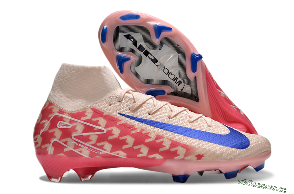 Unisex Nike Air Zoom Mercurial Superfly 10 Elite FG Firm Ground High-Tops Football Boots - Pink/Blue/Red 2