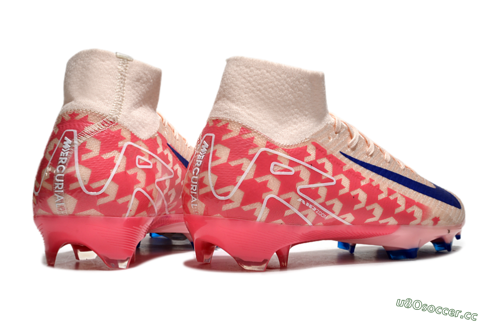 Unisex Nike Air Zoom Mercurial Superfly 10 Elite FG Firm Ground High-Tops Football Boots - Pink/Blue/Red 6