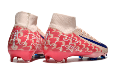 Unisex Nike Air Zoom Mercurial Superfly 10 Elite FG Firm Ground High-Tops Football Boots - Pink/Blue/Red
