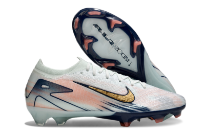 Men's Nike Air Zoom Mercurial Vapor 16 Elite FG Firm Ground Low-Tops Football Boots - White/Gold/Blue