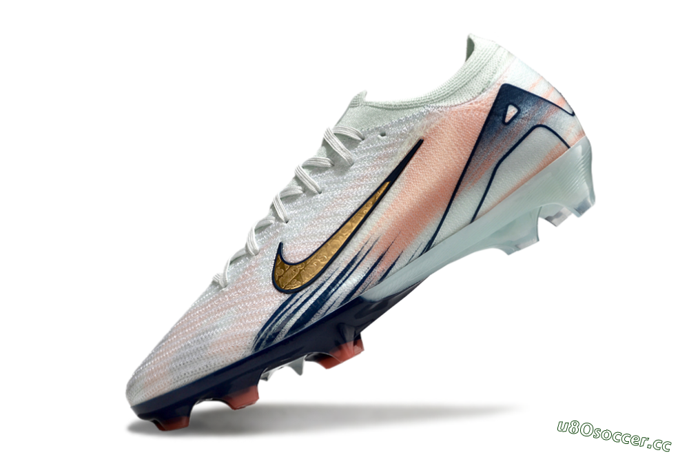 Men's Nike Air Zoom Mercurial Vapor 16 Elite FG Firm Ground Low-Tops Football Boots - White/Gold/Blue 5