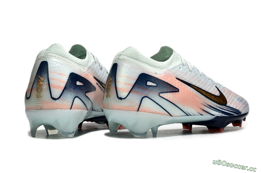 Men's Nike Air Zoom Mercurial Vapor 16 Elite FG Firm Ground Low-Tops Football Boots - White/Gold/Blue 6