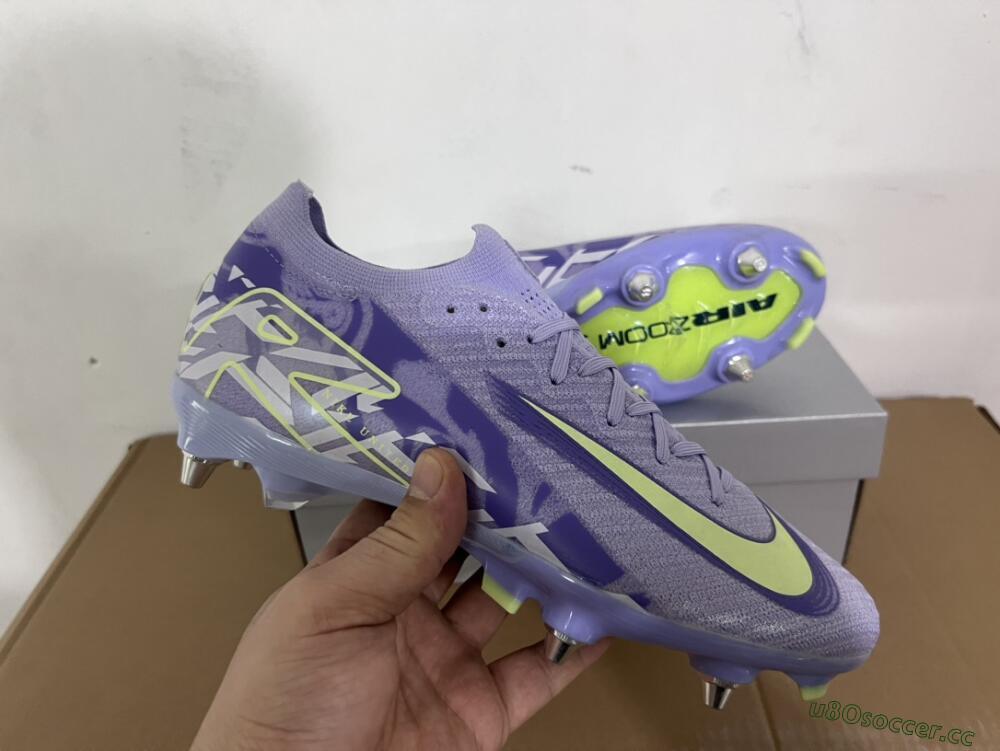 Men's Nike Air Zoom Mercurial Vapor 16 Elite SG Soft Ground Low-Tops Football Boots - Purple/Yellow/White