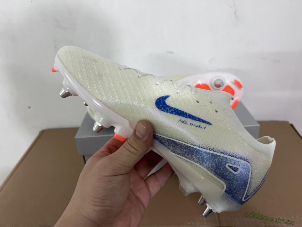 Men's Nike Air Zoom Mercurial Vapor 16 Elite SG Soft Ground Low-Tops Football Boots - Beige/Blue/White