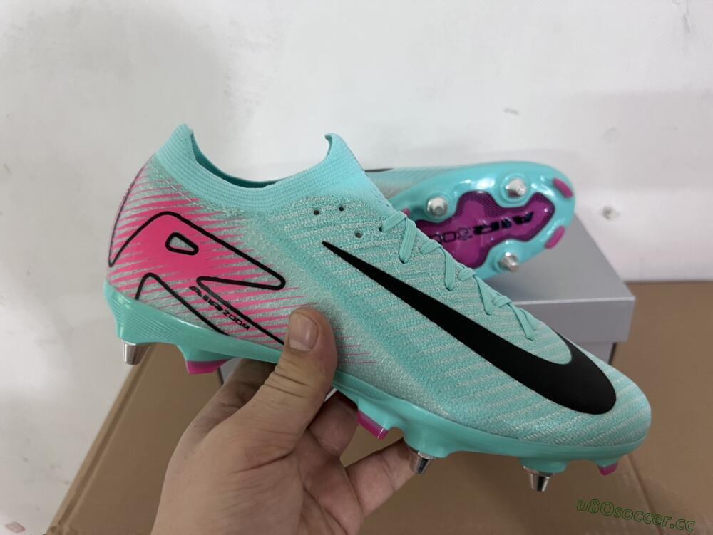 Men's Nike Air Zoom Mercurial Vapor 16 Elite SG Soft Ground Low-Tops Football Boots - Jade/Black/Pink