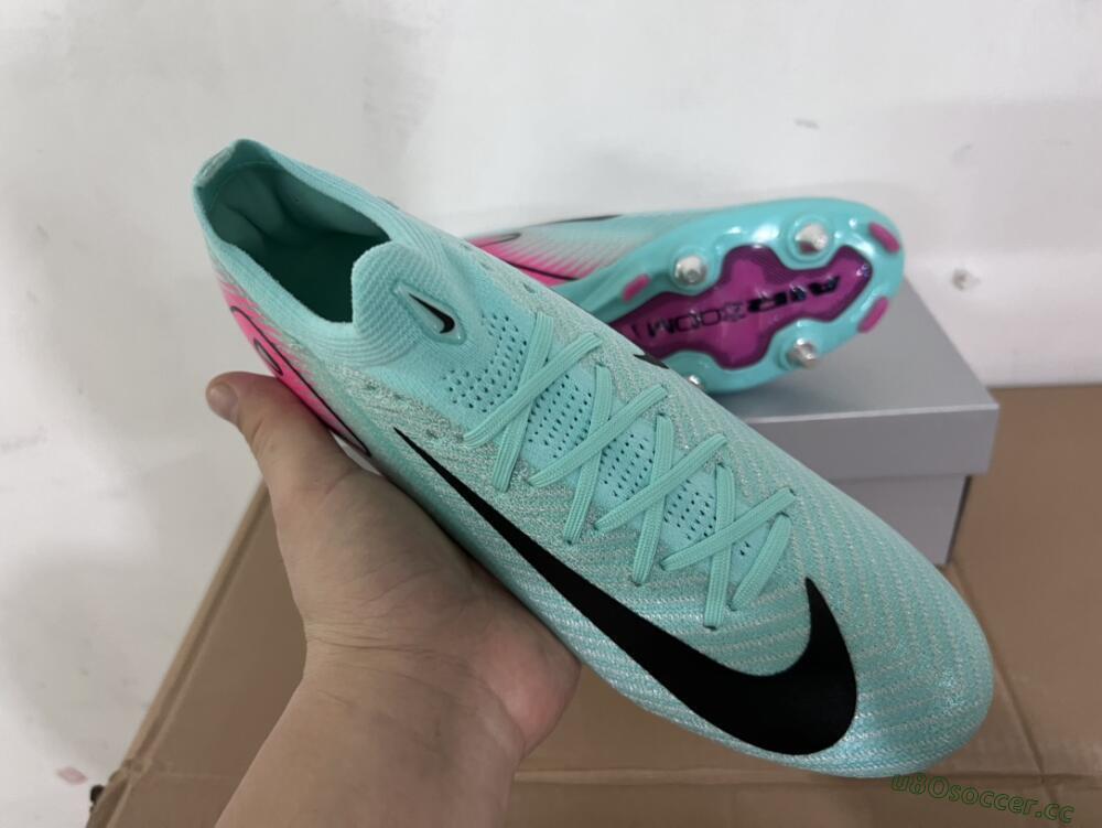 Men's Nike Air Zoom Mercurial Vapor 16 Elite SG Soft Ground Low-Tops Football Boots - Jade/Black/Pink