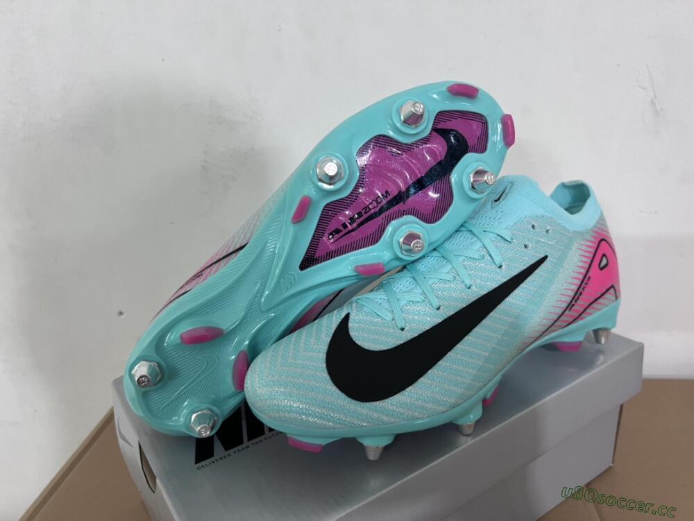 Men's Nike Air Zoom Mercurial Vapor 16 Elite SG Soft Ground Low-Tops Football Boots - Jade/Black/Pink