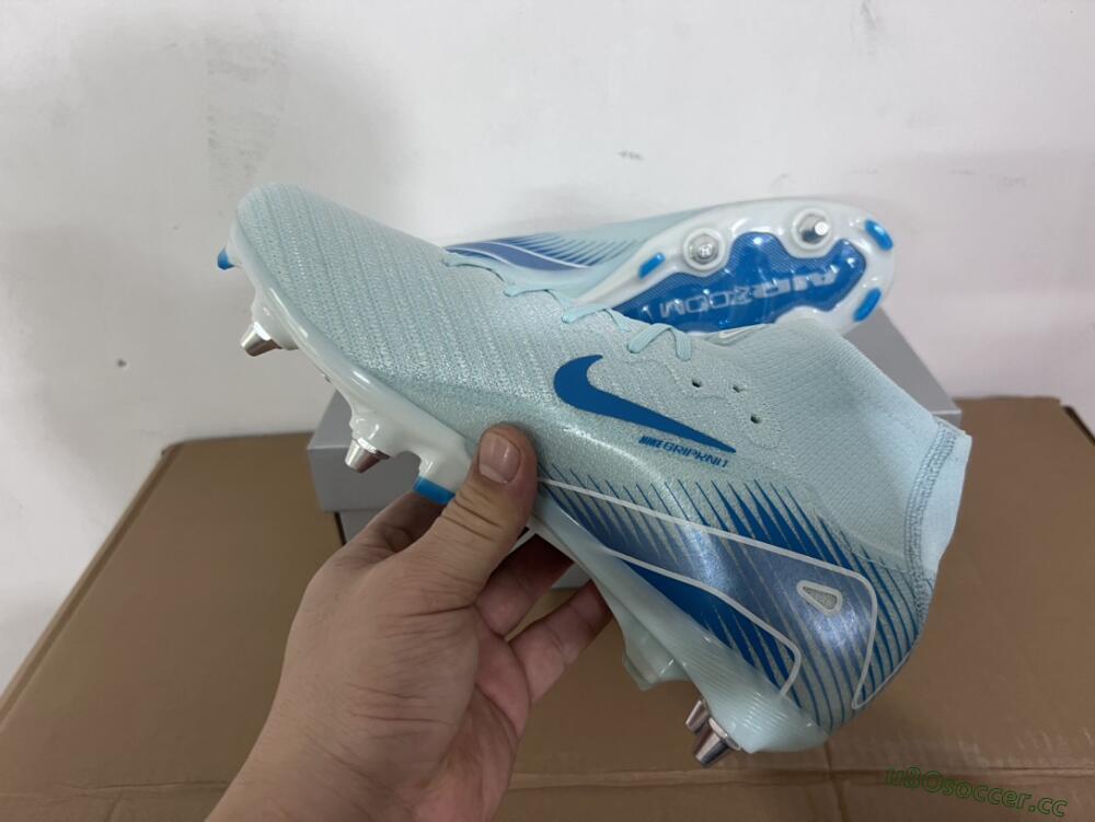 Men's Nike Air Zoom Mercurial Superfly 10 Elite SG Soft Ground High-Tops Football Boots - Jade/Blue/White