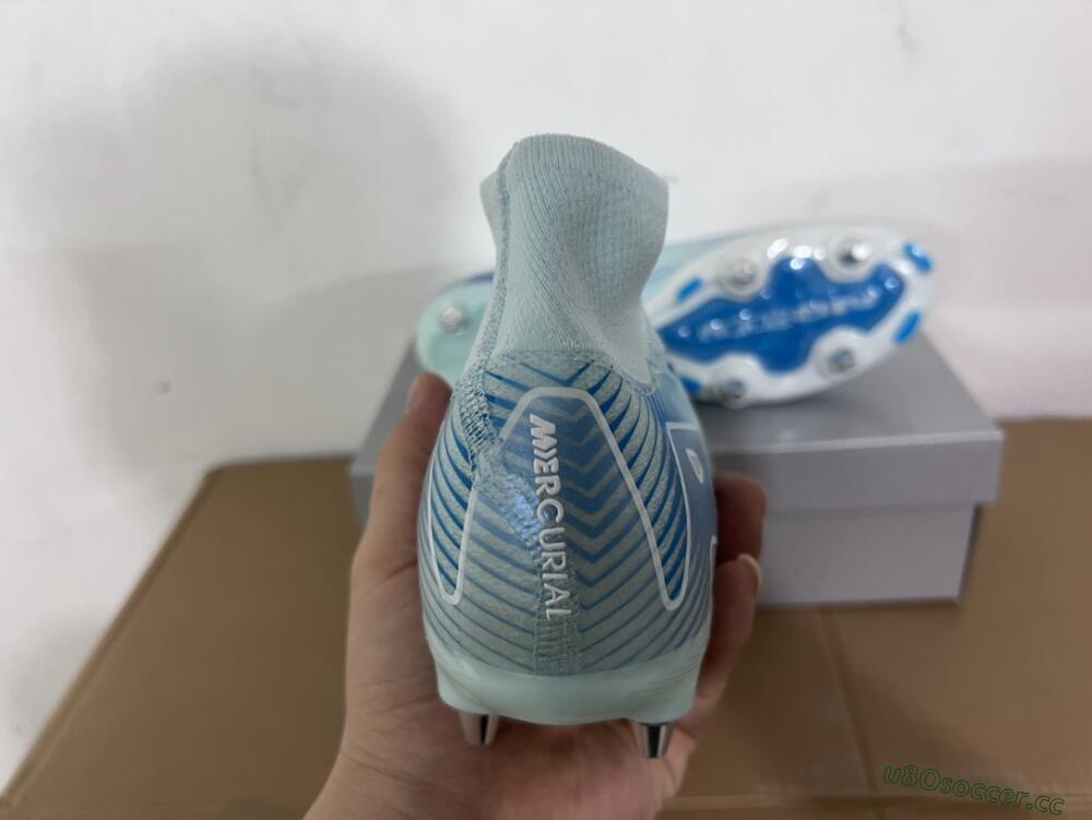 Men's Nike Air Zoom Mercurial Superfly 10 Elite SG Soft Ground High-Tops Football Boots - Jade/Blue/White