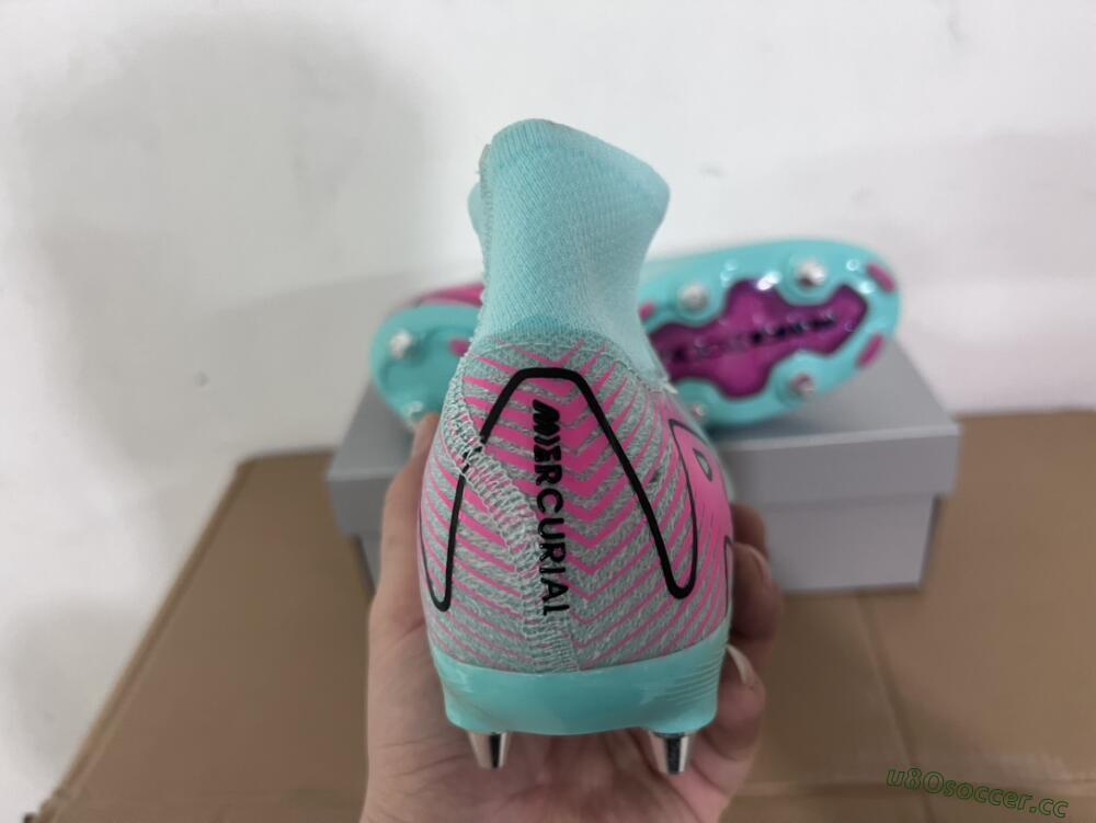 Men's Nike Air Zoom Mercurial Superfly 10 Elite SG Soft Ground High-Tops Football Boots - Jade/Black/Pink