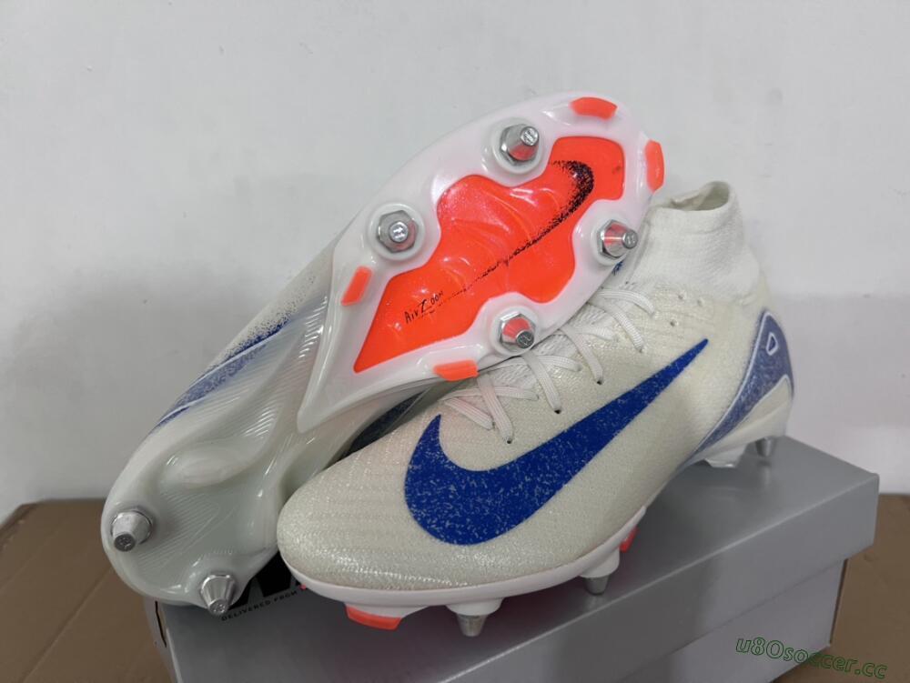 Men's Nike Air Zoom Mercurial Superfly 10 Elite SG Soft Ground High-Tops Football Boots - Beige/White/Blue