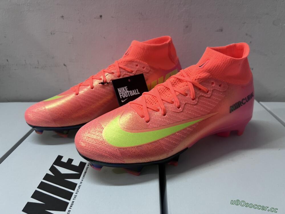 Men's Nike Air Zoom Mercurial Superfly 10 Elite FG Firm Ground High-Tops Football Boots - Orange/Yellow/Black