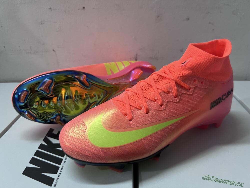 Men's Nike Air Zoom Mercurial Superfly 10 Elite FG Firm Ground High-Tops Football Boots - Orange/Yellow/Black