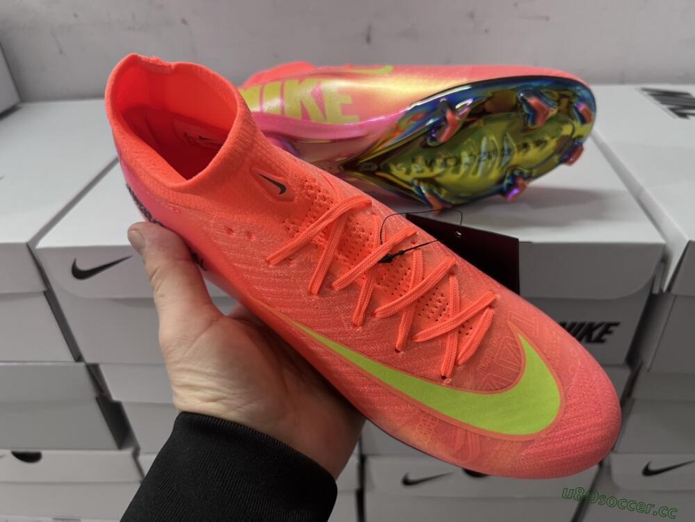 Men's Nike Air Zoom Mercurial Superfly 10 Elite FG Firm Ground High-Tops Football Boots - Orange/Yellow/Black