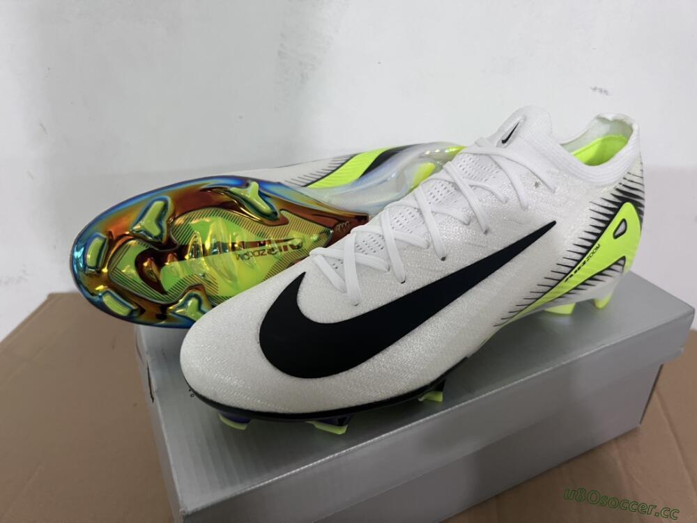 Unisex Nike Air Zoom Mercurial Vapor 16 Elite FG Firm Ground Low-Tops Football Boots - White/Black/Yellow