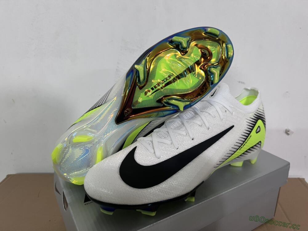 Unisex Nike Air Zoom Mercurial Vapor 16 Elite FG Firm Ground Low-Tops Football Boots - White/Black/Yellow