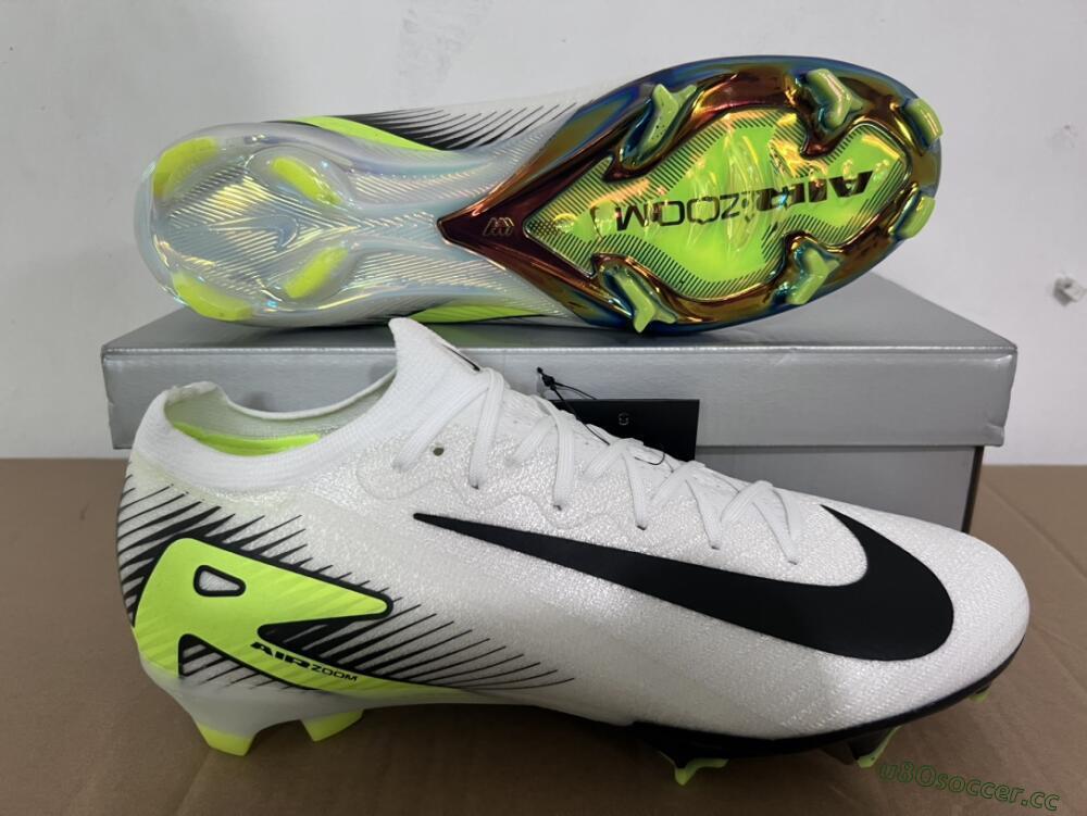 Unisex Nike Air Zoom Mercurial Vapor 16 Elite FG Firm Ground Low-Tops Football Boots - White/Black/Yellow