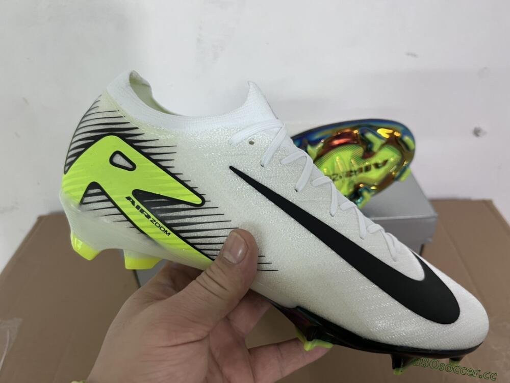 Unisex Nike Air Zoom Mercurial Vapor 16 Elite FG Firm Ground Low-Tops Football Boots - White/Black/Yellow