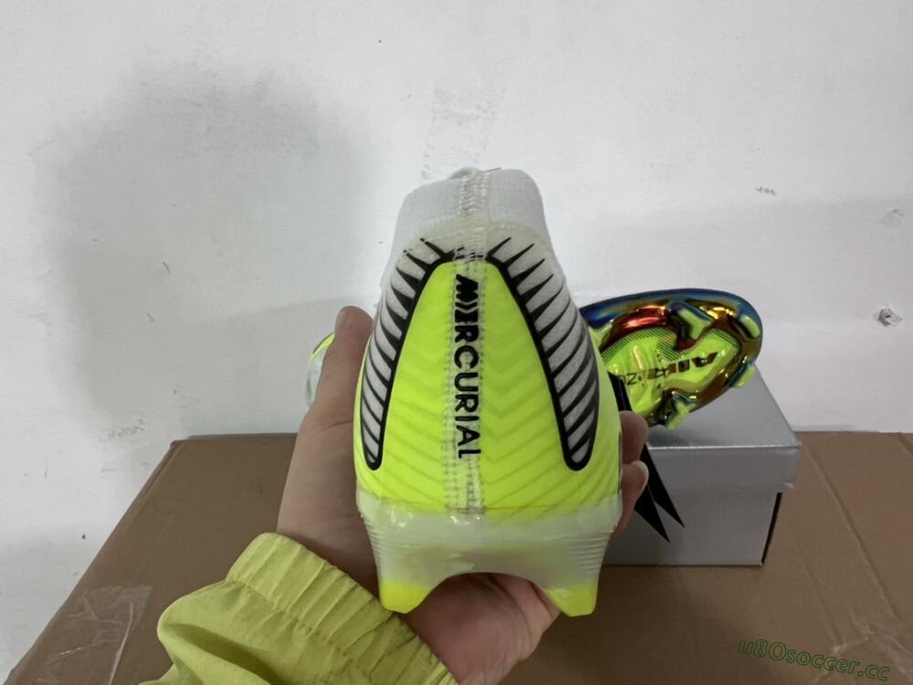 Unisex Nike Air Zoom Mercurial Vapor 16 Elite FG Firm Ground Low-Tops Football Boots - White/Black/Yellow