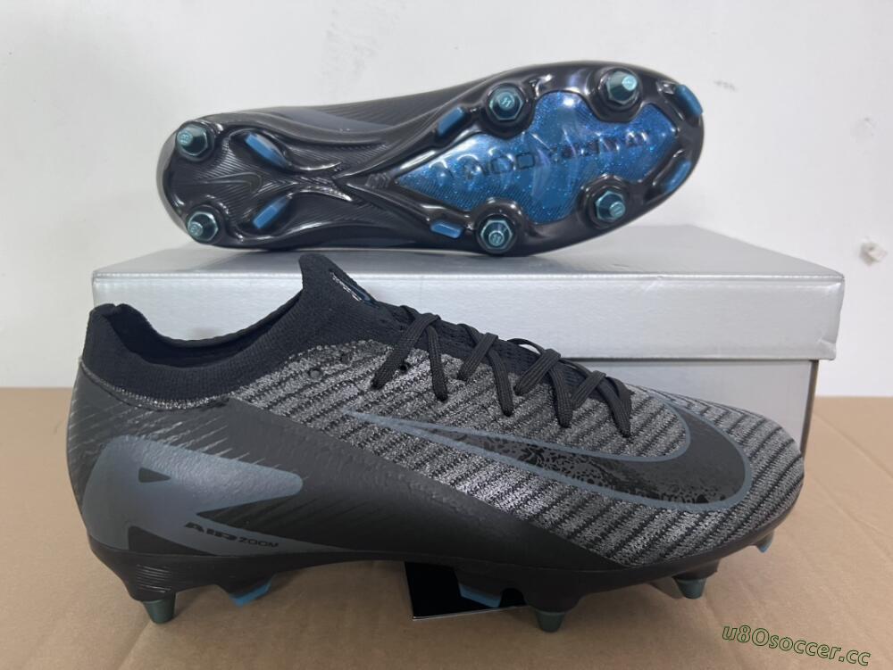 Men's Nike Air Zoom Mercurial Vapor 16 Elite SG Soft Ground Low-Tops Football Boots - Black/Silver/Blue