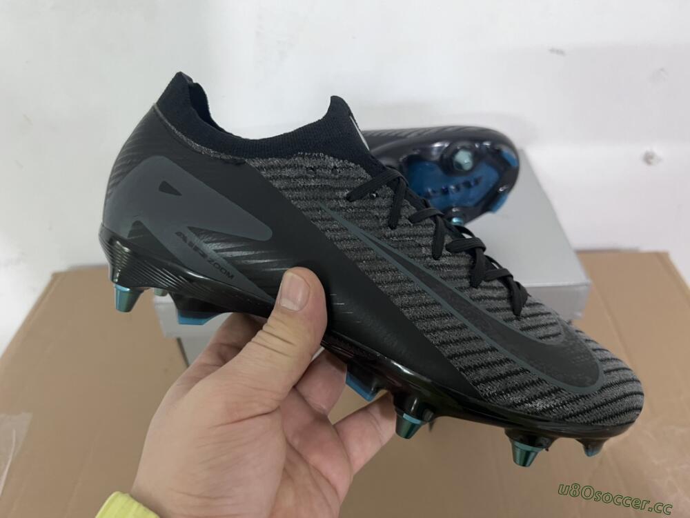 Men's Nike Air Zoom Mercurial Vapor 16 Elite SG Soft Ground Low-Tops Football Boots - Black/Silver/Blue