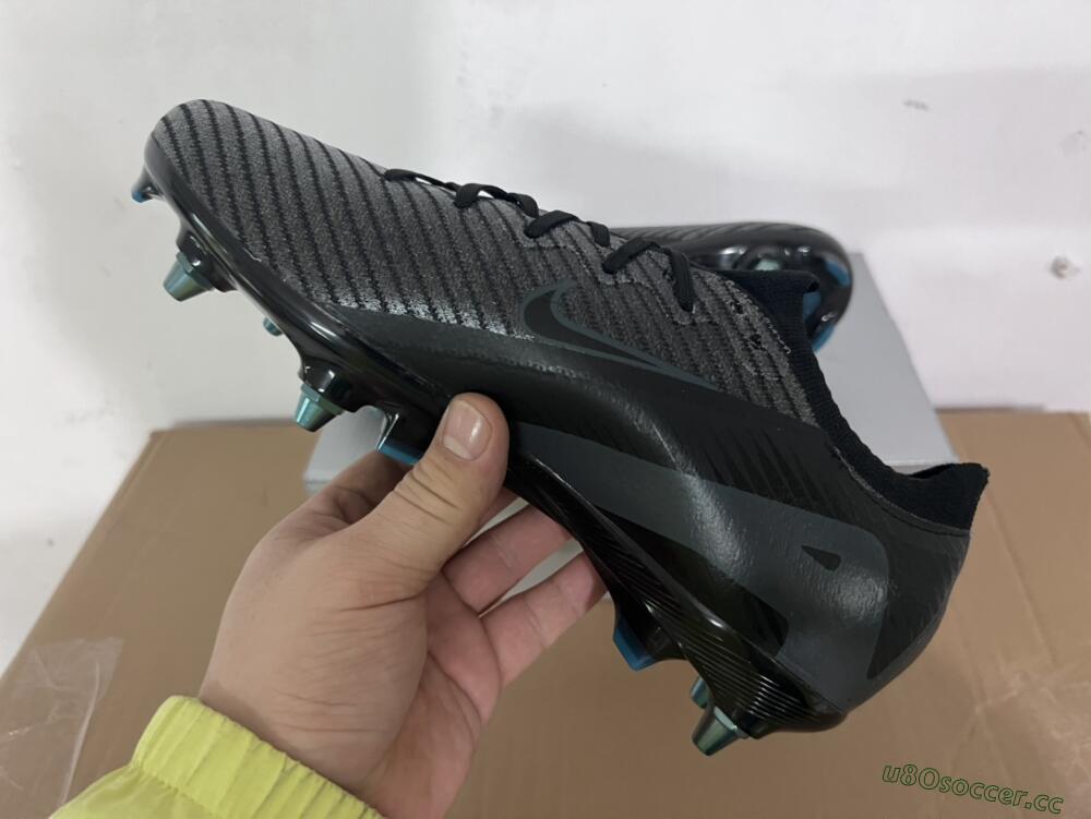 Men's Nike Air Zoom Mercurial Vapor 16 Elite SG Soft Ground Low-Tops Football Boots - Black/Silver/Blue