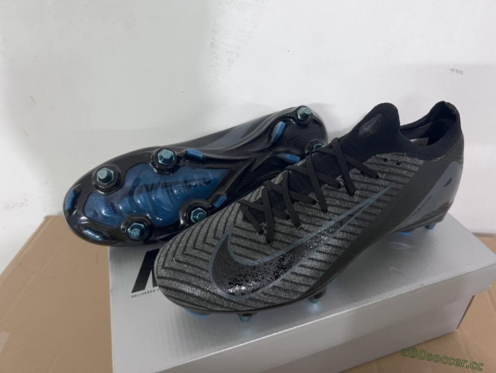 Men's Nike Air Zoom Mercurial Vapor 16 Elite SG Soft Ground Low-Tops Football Boots - Black/Silver/Blue