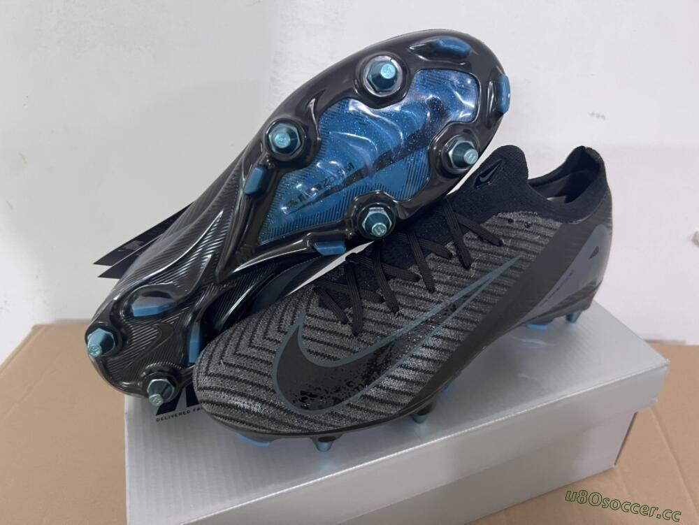 Men's Nike Air Zoom Mercurial Vapor 16 Elite SG Soft Ground Low-Tops Football Boots - Black/Silver/Blue